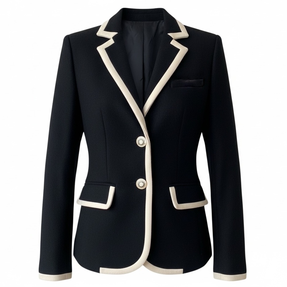 J.CREW Lexington lack 100% Wool Tipped Schoolboy Blazer